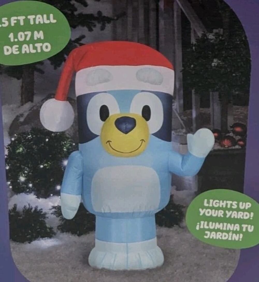 Bluey In Santa Hat 3.5' Lighted Christmas Indoor/Outdoor Airblown Inflatable